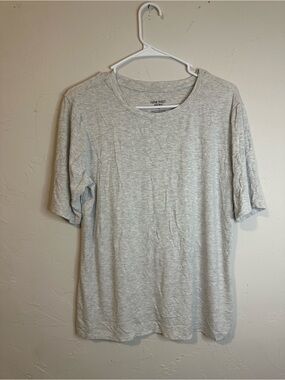 Nine West Light Gray Ribbed Crew Neck Shirt